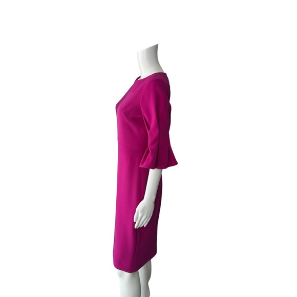 Badgley Mischka Magenta Bell Sleeve Sheath Dress Size 2 - Picture 4 of 6